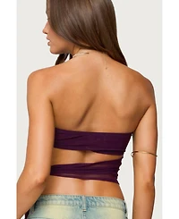 Edikted Women's Amaro Strapless Side Tie Cut Out Top