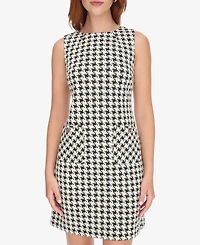 Tommy Hilfiger Women's Knit Houndstooth Sleeveless Shift Dress