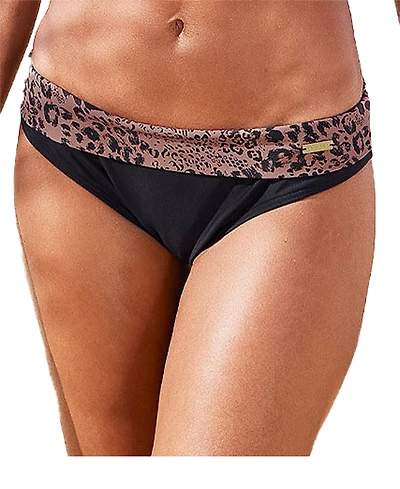 Lascana Women's Leopard Cheetah Print Fold Over Bikini Swimsuit Bottom