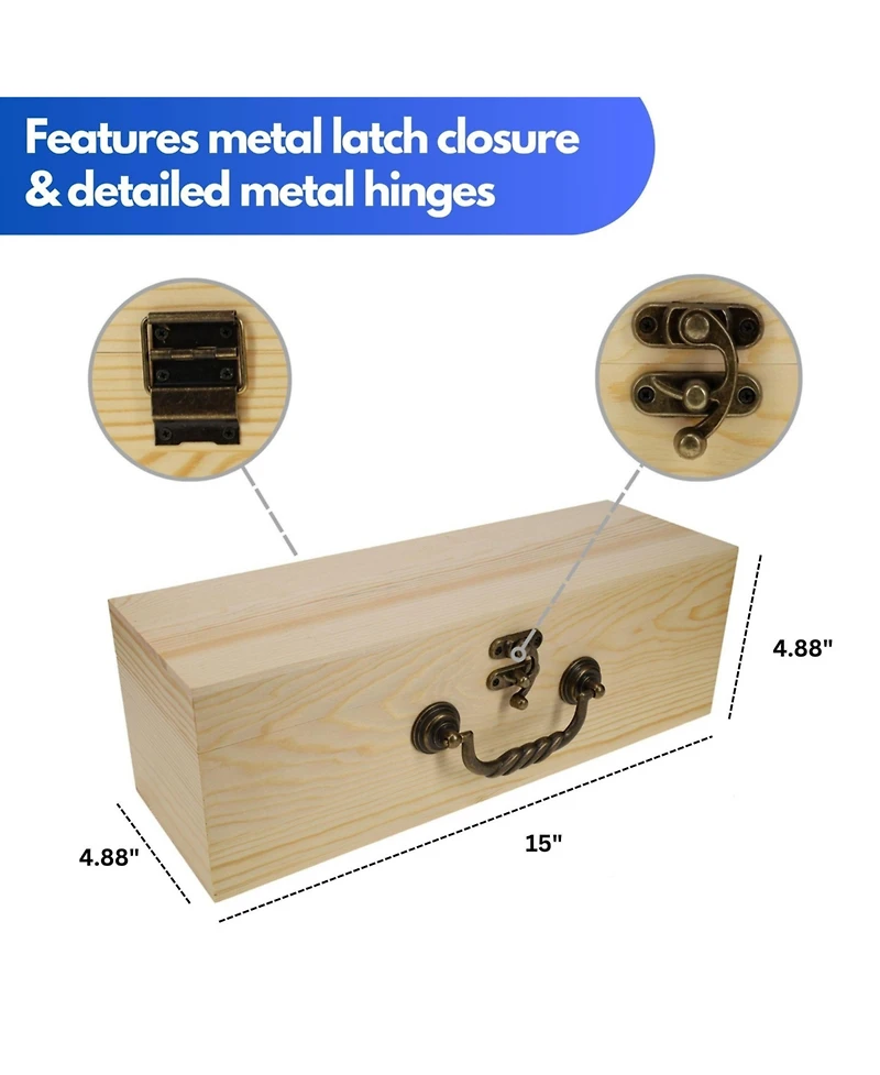 We Games Wooden Storage Box, Natural Wood Finish