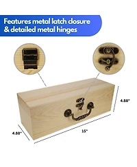 We Games Wooden Storage Box, Natural Wood Finish