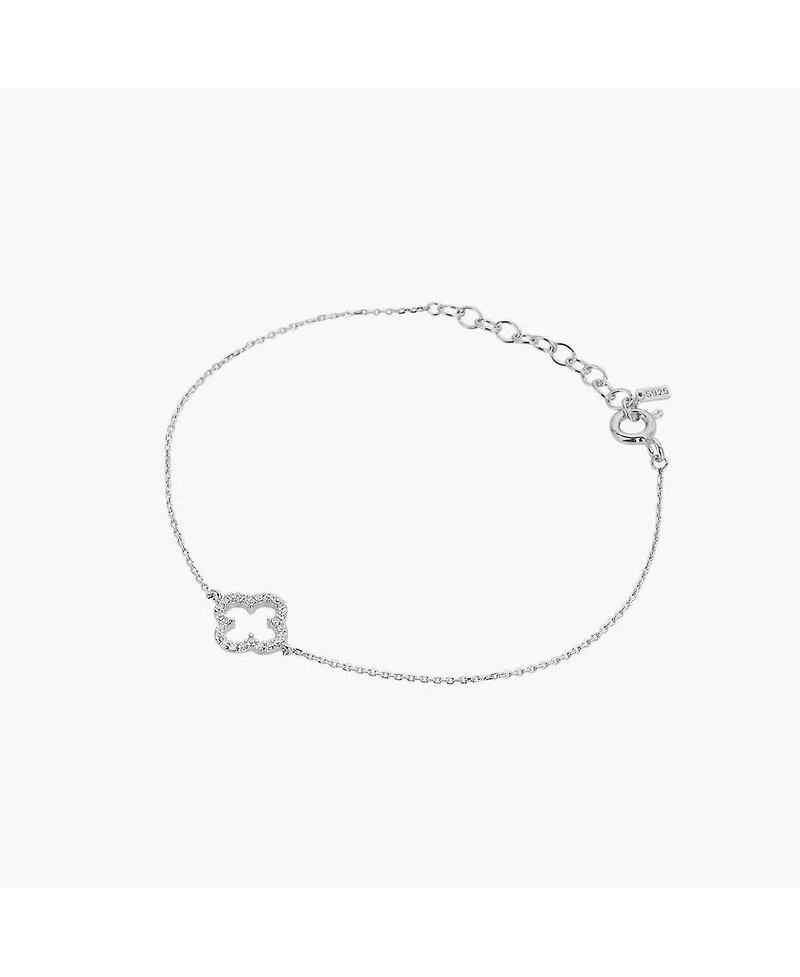 Sterling Silver 18k Gold Plated Aria Clover Bracelet – Summer Ready, Lightweight, Stackable Bracelet, Gift for Her