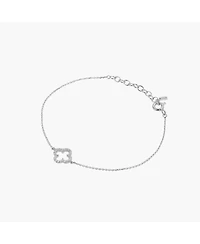 Sterling Silver 18k Gold Plated Aria Clover Bracelet – Summer Ready, Lightweight, Stackable Bracelet, Gift for Her