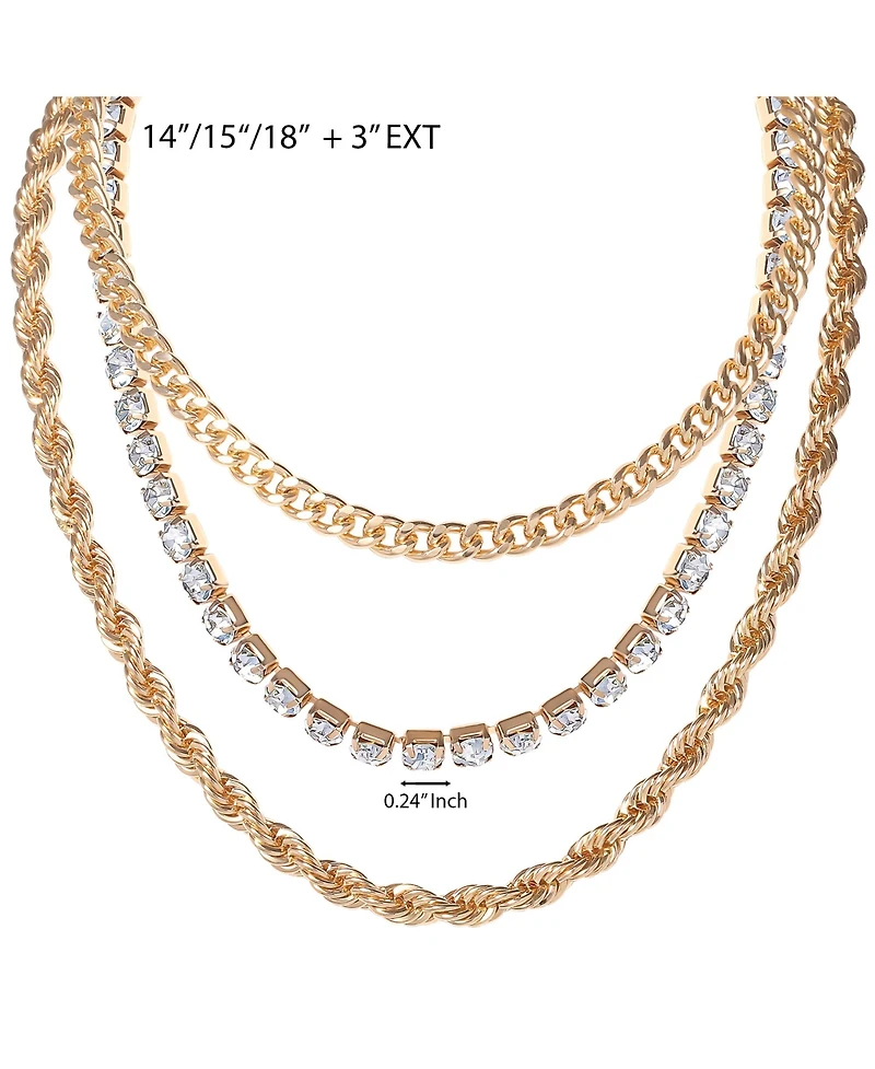 Jessica Simpson 3-Piece Twisted Chain Link Necklace Set