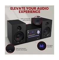 Pyle 3-Piece Wireless Bt Streaming Stereo System with MP3, Usb, Fm Radio, Bass Reflex Speaker, and Remote Control (Black)