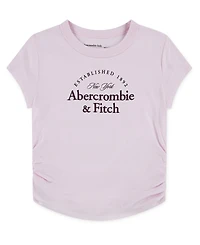 abercrombie kids Girls Anf Heritage Logo Graphic Ruched T-Shirt