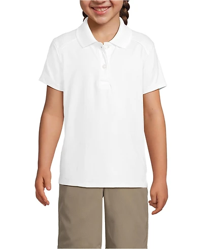 Lands' End Women's Girls Short Sleeve Feminine Fit Rapid Dry Polo Shirt
