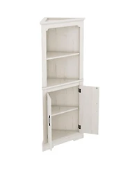 Casainc Tall Corner Cabinet with Doors, Multi-Room Storage for Living Room, Bathroom, Dining Kitchen