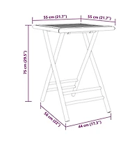vidaXL Folding Patio Table 21.7"x21.7"x29.5" Bamboo