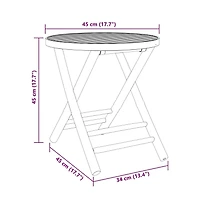 Folding Patio Table 17.7"x17.7" Bamboo