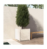 vidaXL Garden Planter White 27.6"x27.6"x27.6" Solid Wood Pine