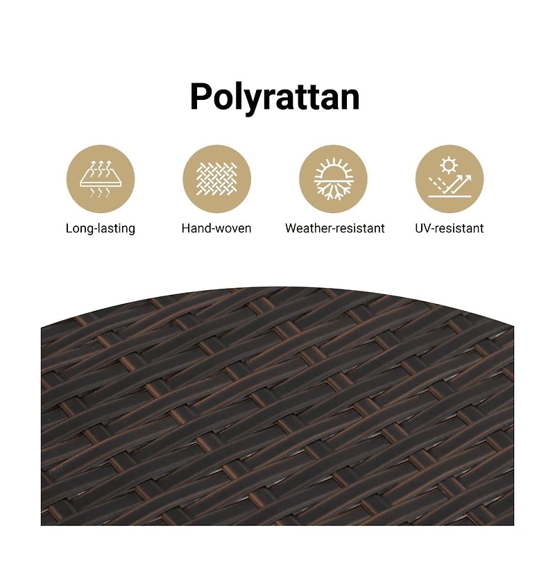 vidaXL Patio Sofa with Cushions 2-Seater Brown Poly Rattan