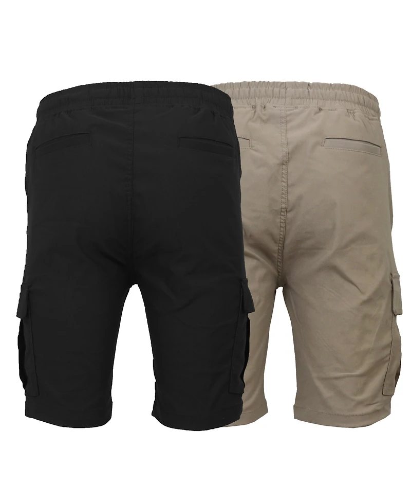 Galaxy By Harvic Men's 2-Pack Super Flex Stretch Cargo Jogger Shorts