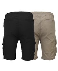 Galaxy By Harvic Men's 2-Pack Super Flex Stretch Cargo Jogger Shorts