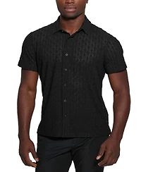 Guess Men's Reeves Woven Short Sleeve Button-Up Shirt