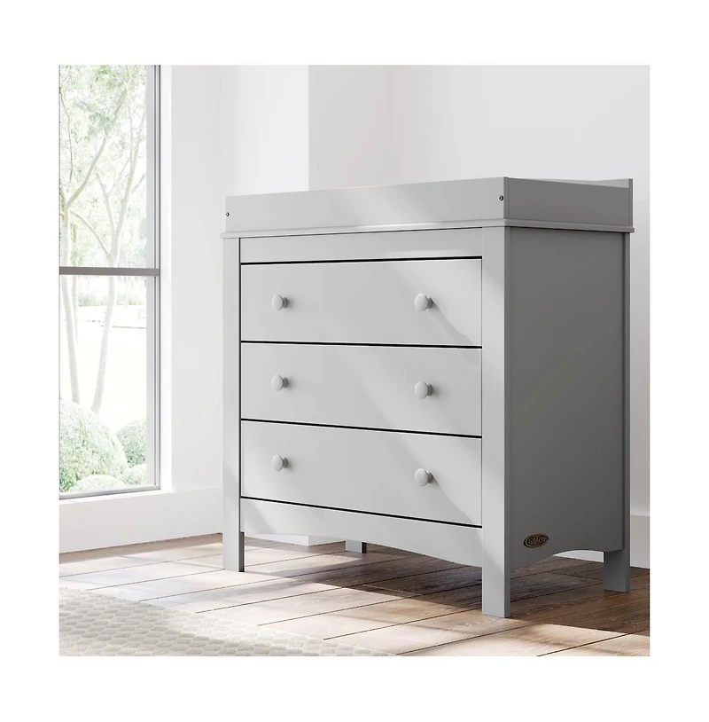 Graco Noah 3 Drawer Chest with Changing Topper (Pebble Gray)