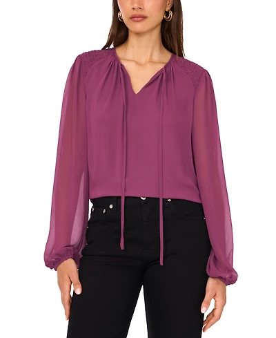 Vince Camuto Women's Long-Sleeve Tie-Neck Blouse