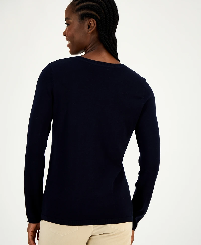 Tommy Hilfiger Women's Cotton Crest Crewneck Sweater