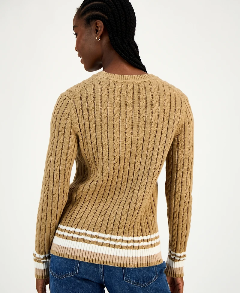 Tommy Hilfiger Women's Cotton Cable Knit Sweater