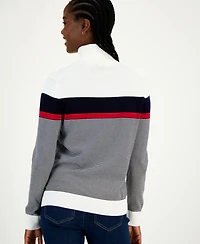 Tommy Hilfiger Women's Cotton Striped Turtleneck Sweater