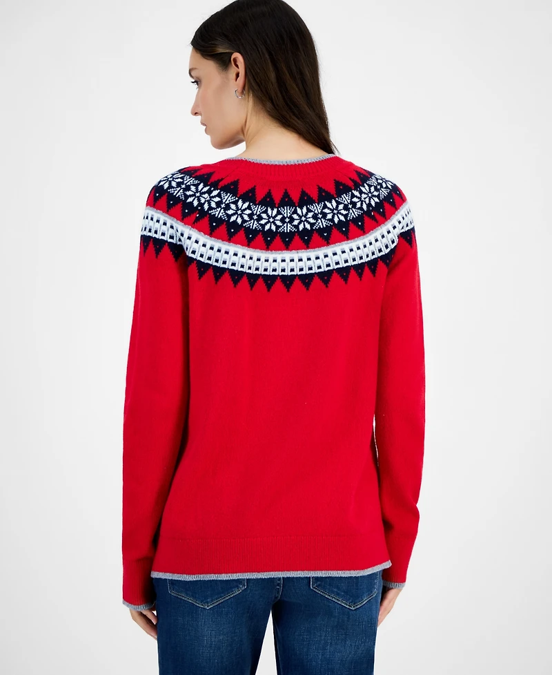 Tommy Hilfiger Women's Polar Bear Fair Isle Sweater