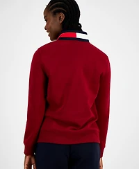Tommy Hilfiger Women's Quarter Zip Embroidered Logo Sweatshirt