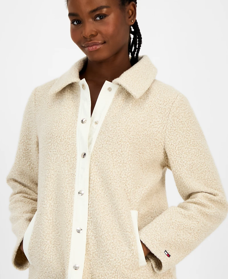 Tommy Hilfiger Women's Faux-Sherpa Snap-Front Jacket