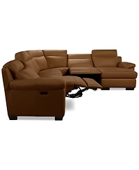 Julius Ii -Pc. Leather Chaise Sectional with 2 Power Recliners