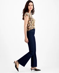 I.n.c. International Concepts Petite High-Rise Pull-On Flared Jeans, Macy's Exclusive