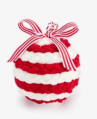Holiday Lane Christmas Cheer Soft Red Stripe Ball Ornament, Macy's Exclusive