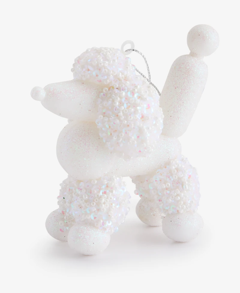Holiday Lane Pastel Shine White Poodle Ornament, Macy's Exclusive