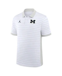 Jordan Men's White Michigan Wolverines 2025 Early Season Coaches Sideline Victory Stripe Performance Polo Shirt