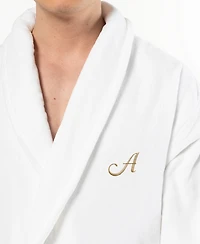 Linum Home Turkish Personalized Unisex Anovia Velour Cotton Bathrobe