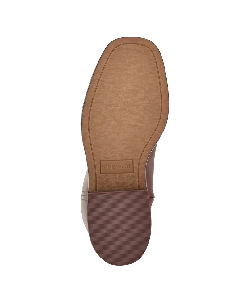 Nine West Women's Broklyn Tall Leather Block Heel Boots