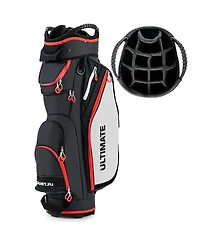 Gymax 9.5" Golf Cart Bag w/14 Divider Rain Hood Cooler 8 Pockets