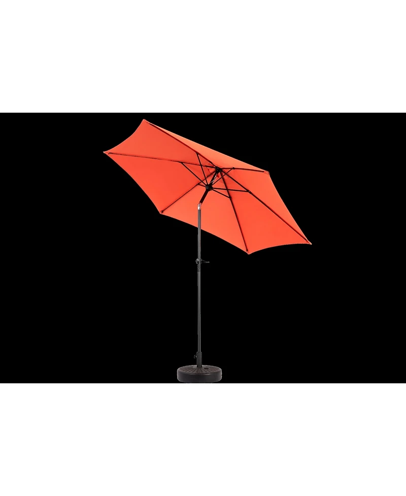 9FT Outdoor Patio Table Umbrella with Push Button Tilt and Crank, Market Umbrella 6 Sturdy Ribs
