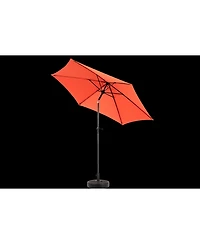 9FT Outdoor Patio Table Umbrella with Push Button Tilt and Crank, Market Umbrella 6 Sturdy Ribs