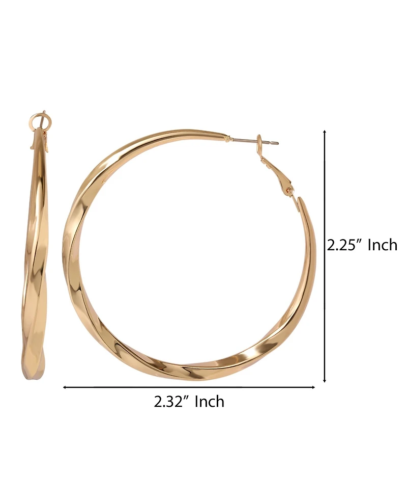 Jessica Simpson Twisted Gold Hoop Earrings