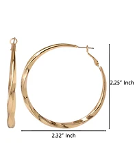 Jessica Simpson Twisted Gold Hoop Earrings