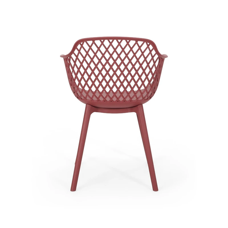 Set Of 2 Outdoor Dining Chair In Red