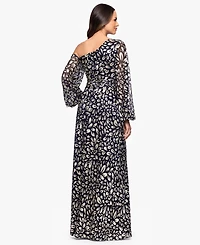 B&A By Betsy & Adam Women's Metallic One Shoulder Sheath Dress