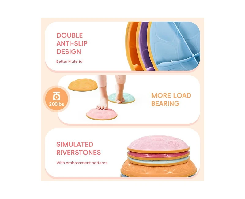 Outree 6-piece turtle-shaped stepping stone for kids