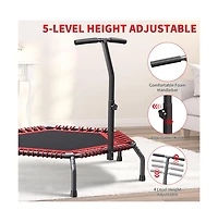 Zenova 48in Foldable Trampoline Hexagonal Red with Adjustable Foam Handle