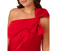 Adrianna Plus One-Shoulder Satin Minidress