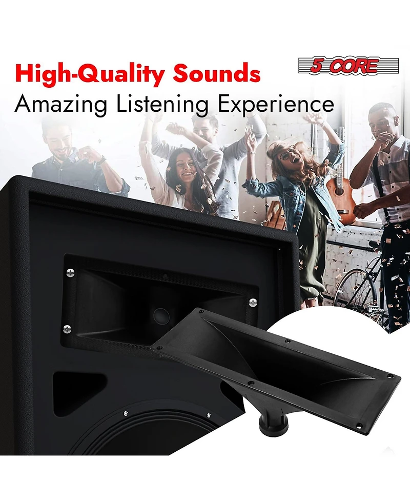 5 Core Waveguide Heavy Duty 3X7" 4Pcs Directivity Tweeter Exit Horn Throat Lens Easy Installation