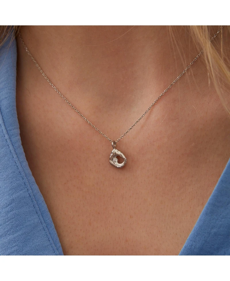 Spero London Dripping Molten Natural Textured Sterling Silver Authentic Pendant Necklace