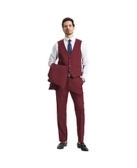 Stacy Adams Men's Hybrid-Fit 3pc Notch Lapel Suit Set, Jacket Vest and Pants