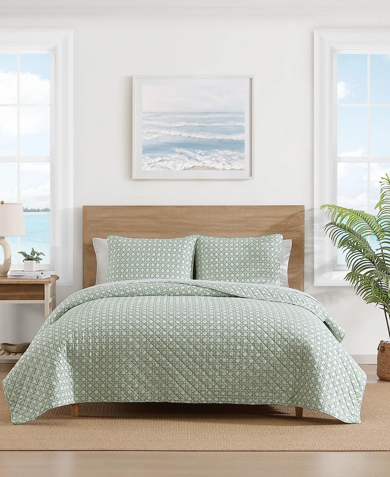 Tommy Bahama Diamond Isle Cotton Reversible 3-Pc. Quilt Set