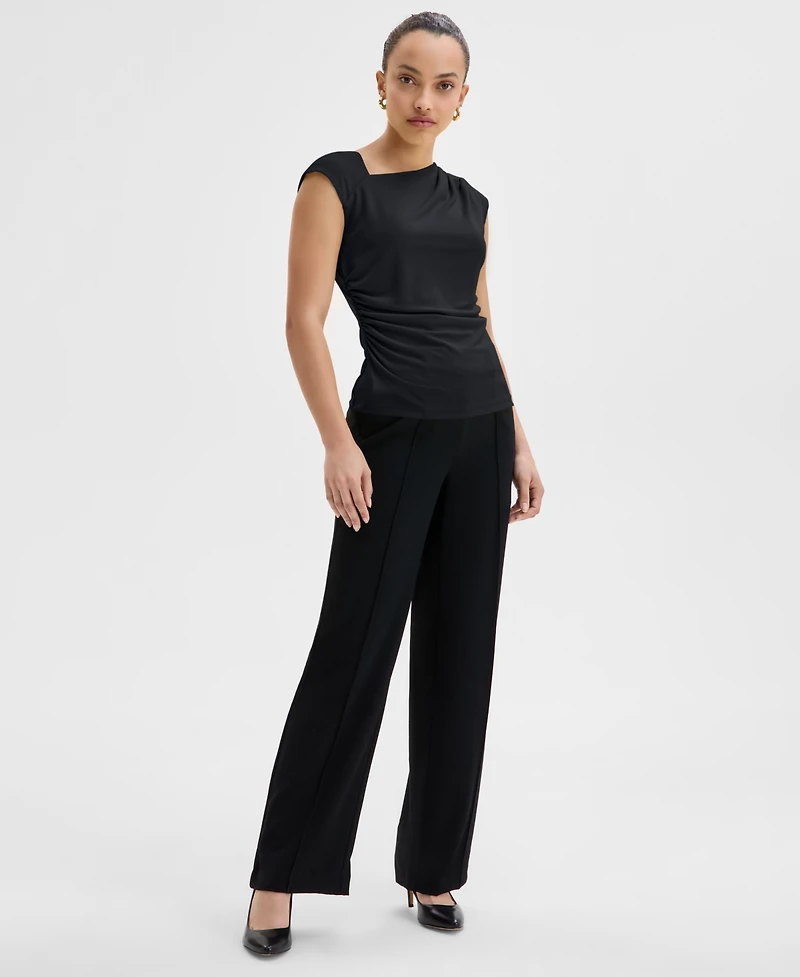 I.n.c. International Concepts Petite Asymmetric Draped Top, Exclusively at Macy's