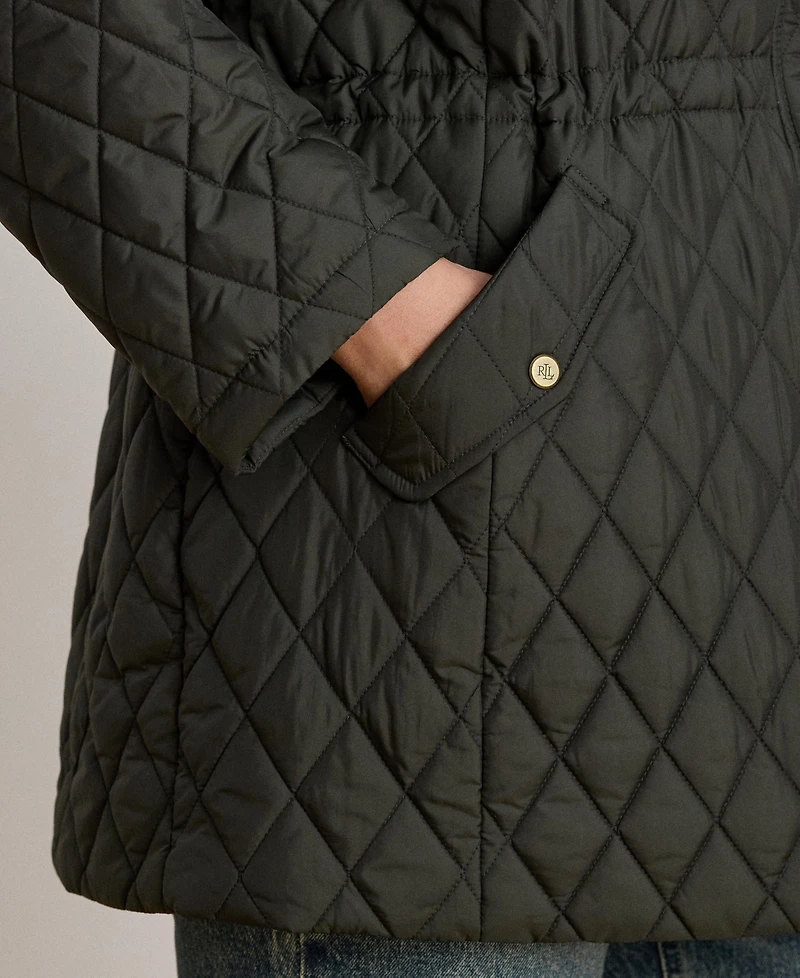 Lauren Ralph Plus Hooded Quilted Anorak Coat
